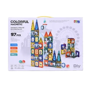 🧲🎨 colorful magnetic pipeline building blocks – 73 pcs