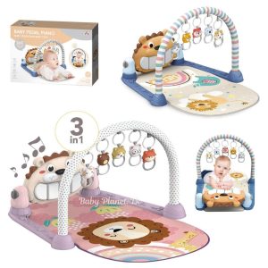 🦁🎹 lion theme baby pedal piano play gym mat – musical activity fun for infants & toddlers 👶