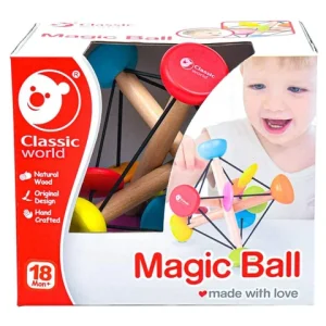 the classic world magic ball sparks imagination while helping kids learn colors, shapes, and problem solving through fun push and pull play