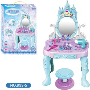 💄👑 fashion makeup plastic toy set – kids dressing table with light up mirror ✨🌸