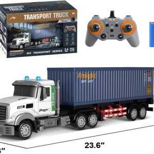 🚚📦 remote control semi truck with trailer – 23.6" 9 channel r/c hauler toy!