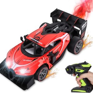 🚗💨 2.4ghz metal remote control car – spray, lights & high speed action!