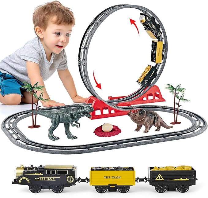 🦕🚂 train track play set with dinosaur toys – adventure railway for kids 🦕🚂 train track play set with dinosaur toys – adventure railway for kids