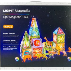 ✨🧲 light magnetic tiles – 89 pcs creative building set