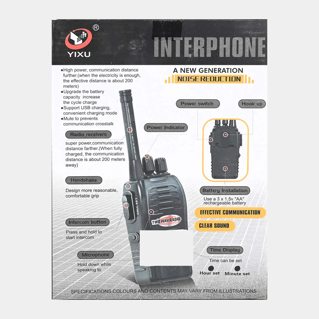 📡🔊 interphone walkie talkie two way radio – 2 pcs | long range 200m noise reduction communication set 📡🔊 interphone walkie talkie two way radio – 2 pcs | long range 200m noise reduction communication set