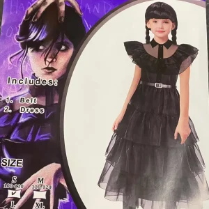 🖤🕸️ wednesday addams costume – spooky & stylish dress up set 🕯️👧✨