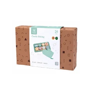 edumonti wooden baking playset – pretend play cookies with oven mitt 🍪🧤🪵