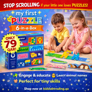 🦁🧩 mideer my first puzzle – 6 in a box – linear animals 🌟✨