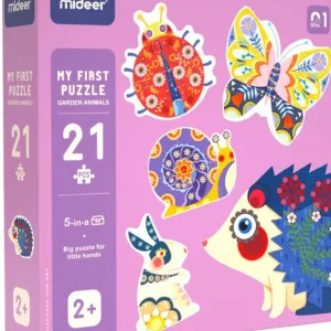 🌸🧩 mideer toddler puzzles 5 in 1 box – garden animals 🐝✨