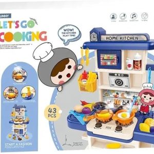 let’s go cooking home kitchen set – 43 pieces multicolor playset l666 64 🍳🍽️✨