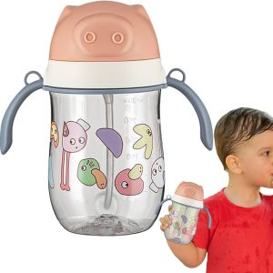 portable baby straw drinking cup – 280ml easy sip training cup 👶🍼💧