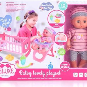 baby doll playset with 6 pieces accessories – 14 inch size 🍼✨