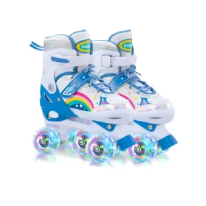 🛼 ernan roller skates adjustable blue rainbow – medium (35 38) 💙✨
