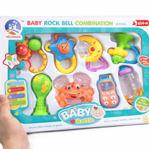 baby rattle toy set 🎶 | colorful sensory teething & musical toys (6 pcs)