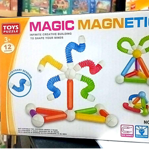 magic magnetic building set – creative flexible blocks toy (12 pcs)