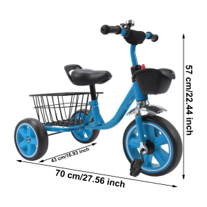 tricycle with storage basket – safe & stylish ride