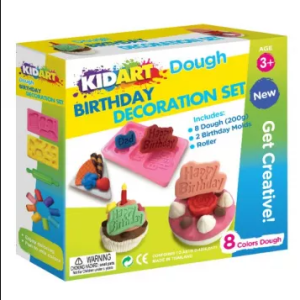 kidart dough birthday decoration set – creative play kit