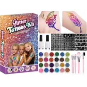 glitter tattoos kit for face body nails