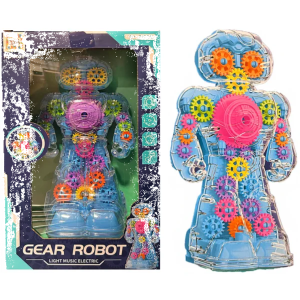 gear robot toy with lights, music and moving gears