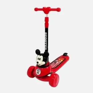 scooter with music & lights – adjustable ride on (red & black)