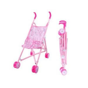 mini foldable doll stroller – pink baby toy
