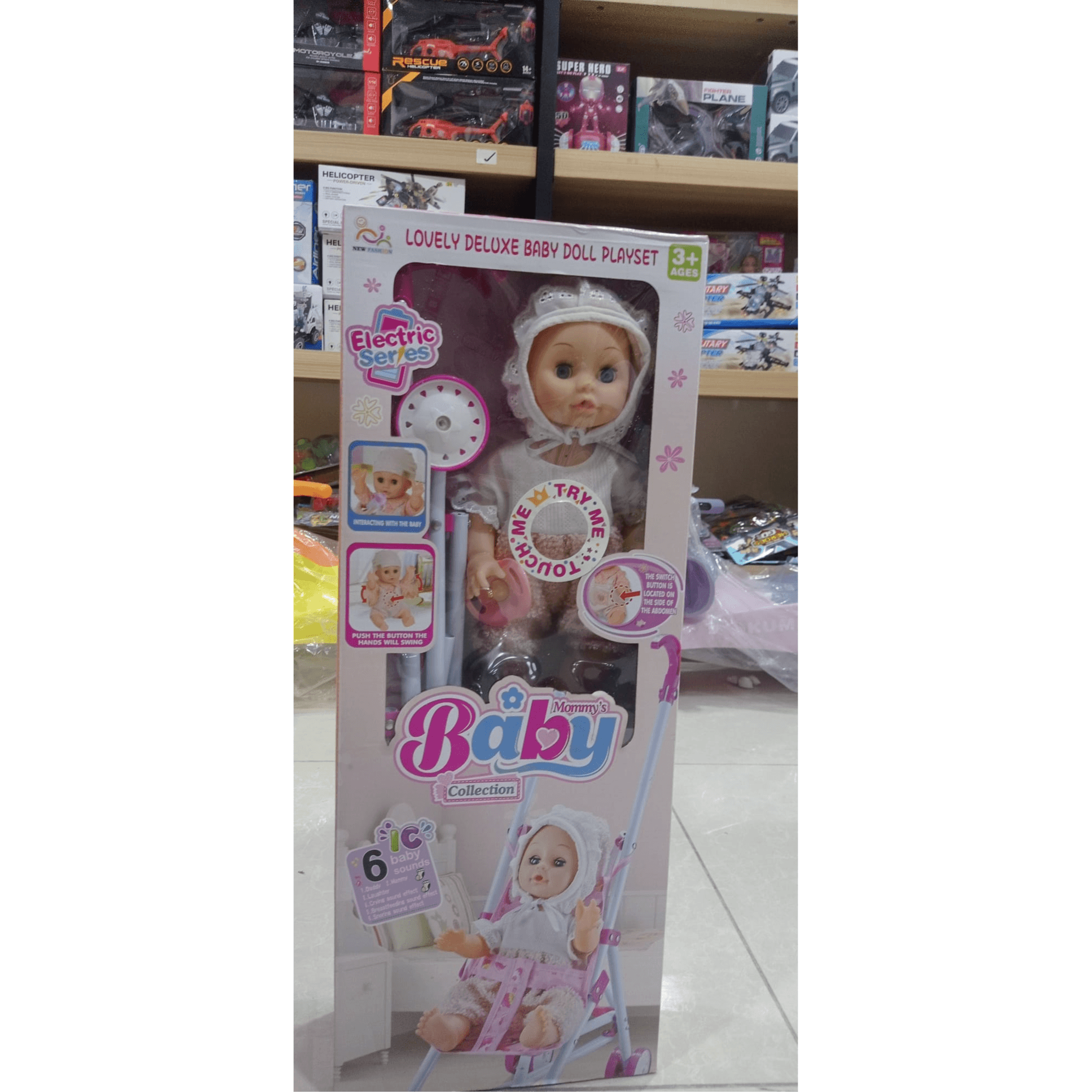 electric lovely deluxe baby doll playset. electric lovely deluxe baby doll playset.